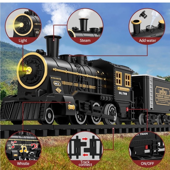 Electric Rechargeable🔋Train🚂Toy with Steam Engine w Light💡and Sounds🔊 - Picture 3 of 8